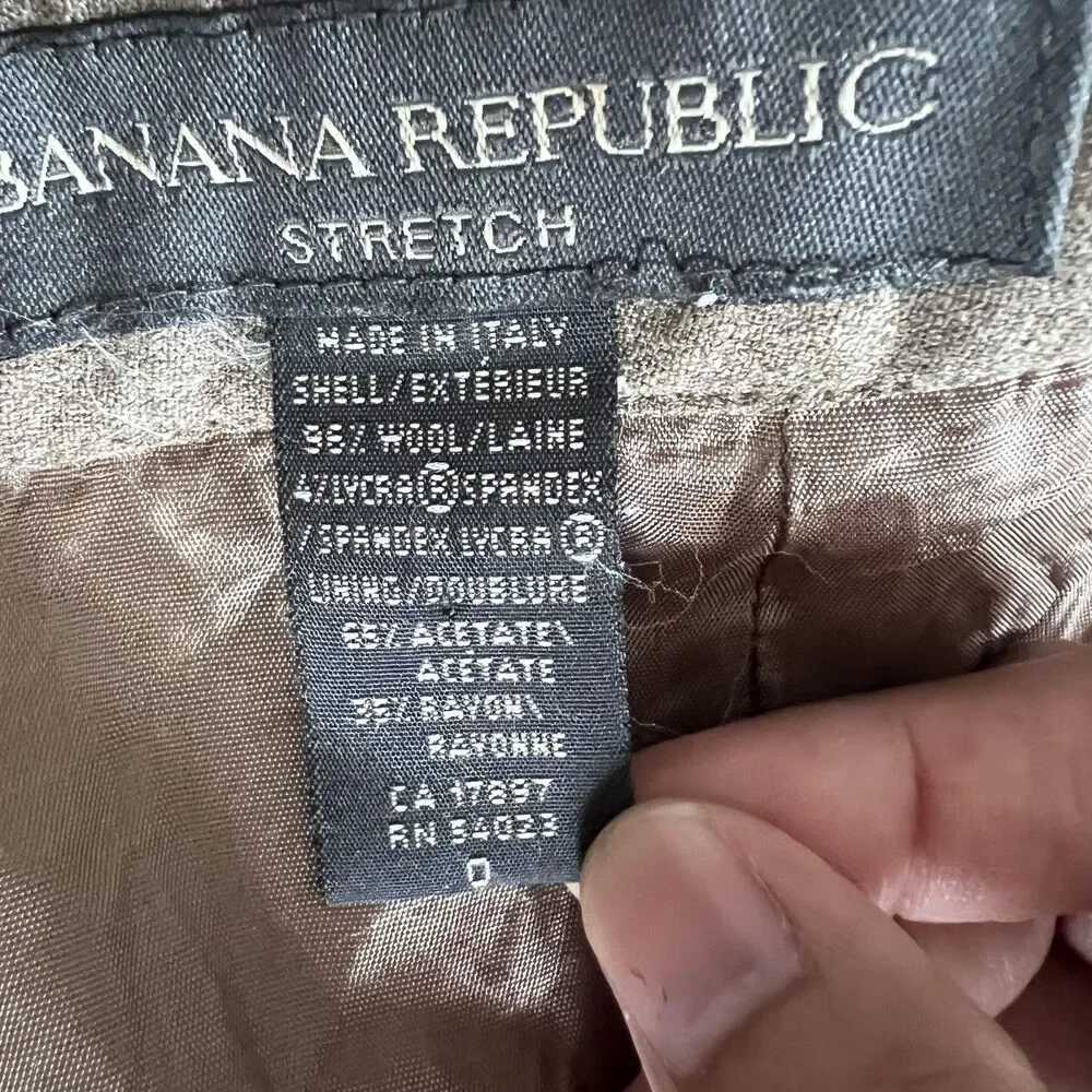 Banana Republic Skirt Womens Brown Wool Blend A Line Lined Made In Italy Classic